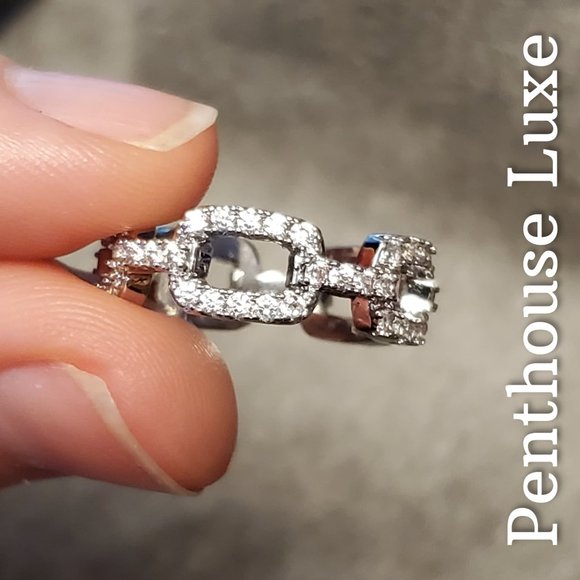 Chain Link Micro Paved Ring - Picture 3 of 6